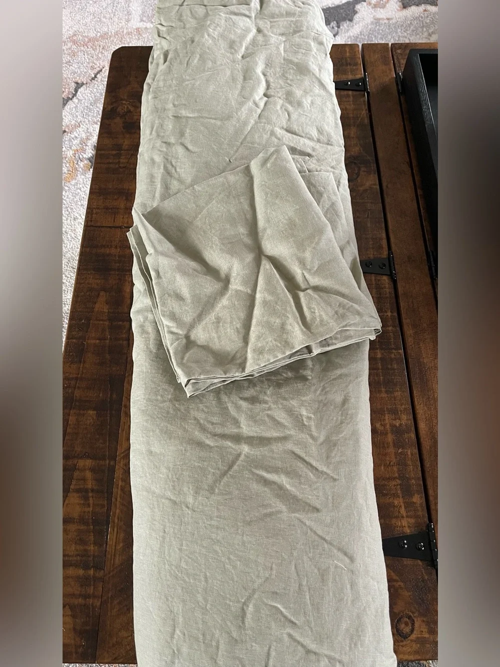 NWOT Quince European Linen 3 Pc Fitted Sheet Set, Queen (Willowleaf)